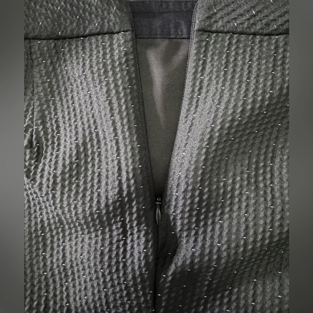 Madewell Shirttail Skirt in Nightfall Jaquard Black and Gold Size 6 - Picture 4 of 11